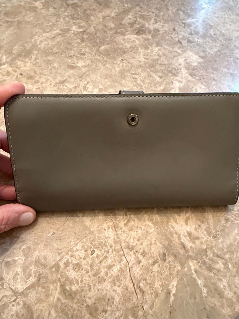 Coach Gray Leather Wallet Logo in gun metal gray slim design - Picture 5 of 14